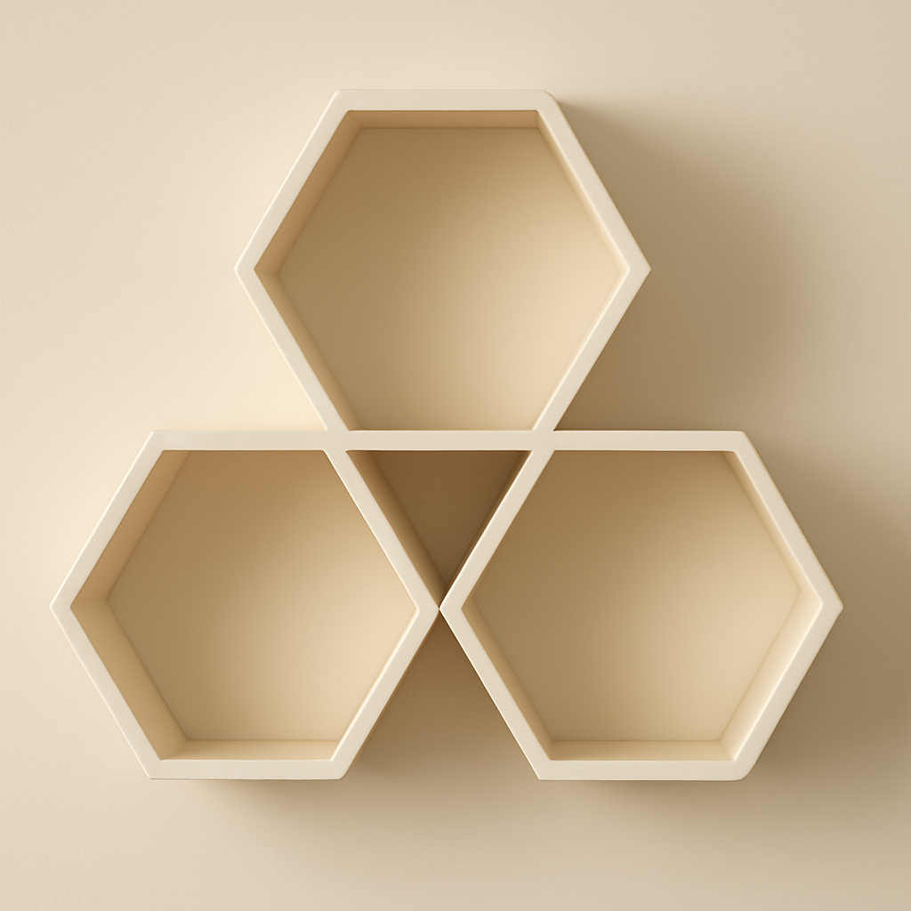 Wooden Intersecting Wall Shelves
