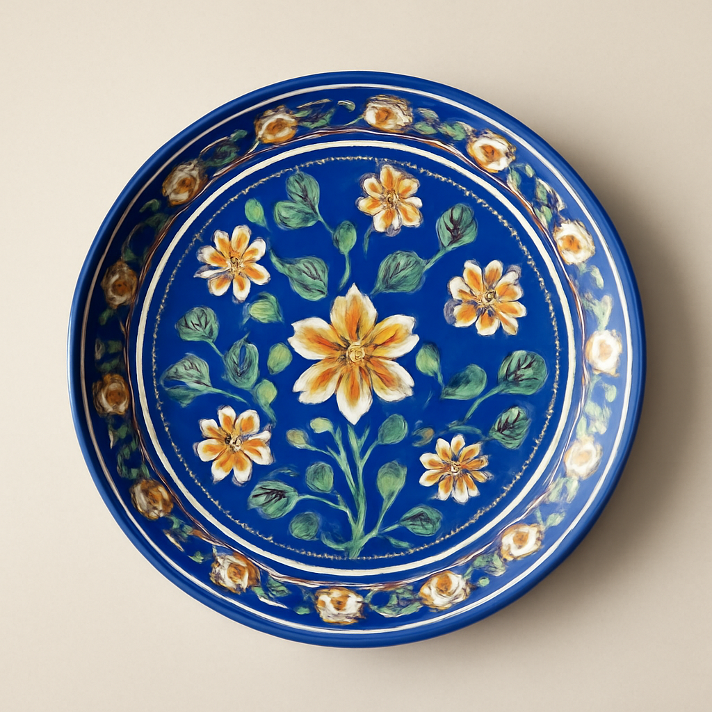 Blue Pottery Thali Plate