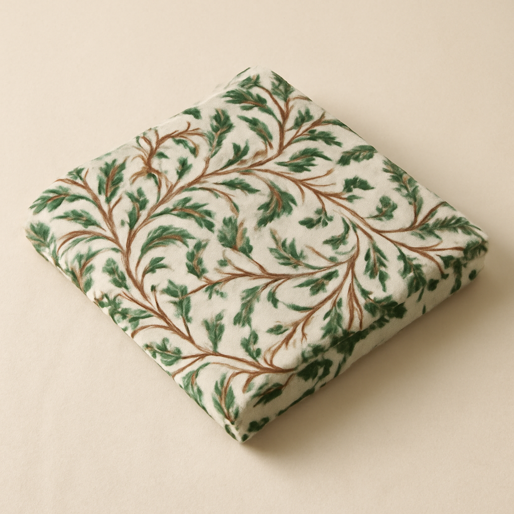 Botanical Leaf Block Print Cotton Voile
