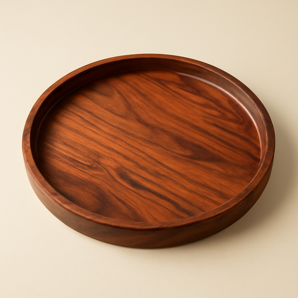 Round Wooden Serving Tray
