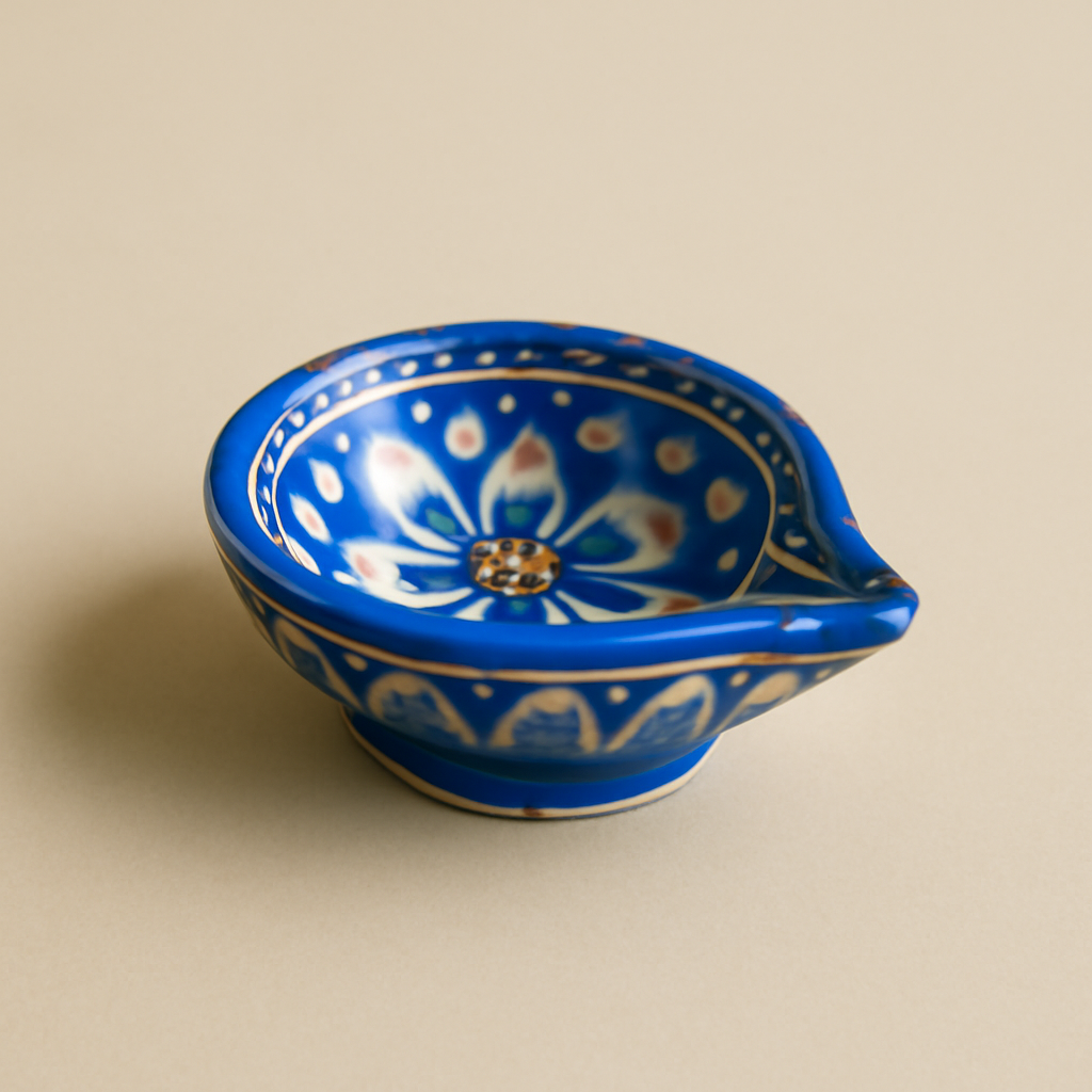 Blue Pottery Diya