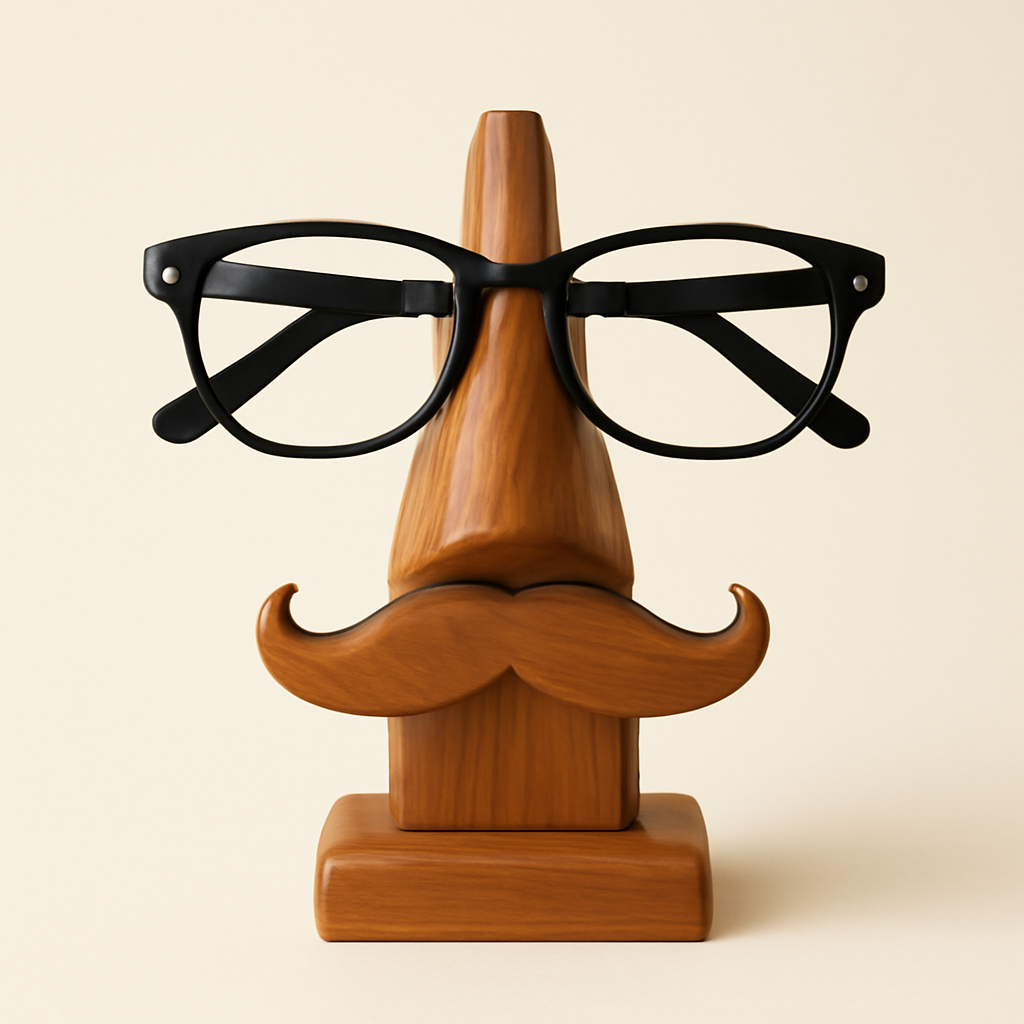 Wooden Nose-Shaped Spectacles Holder