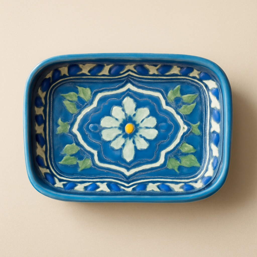 Blue Pottery Soap Dish