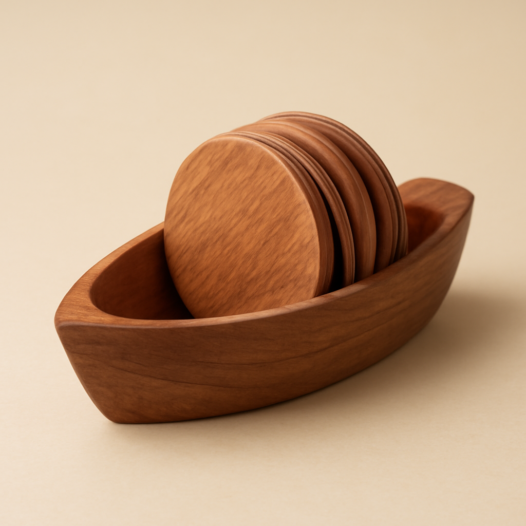 Wooden Tea Coaster Set