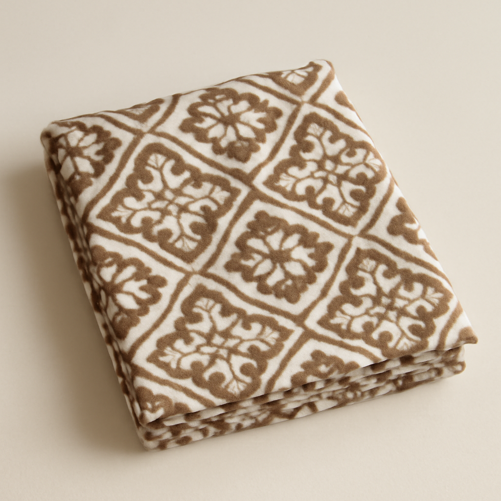 Geometric Floral Block Print Cotton Voile