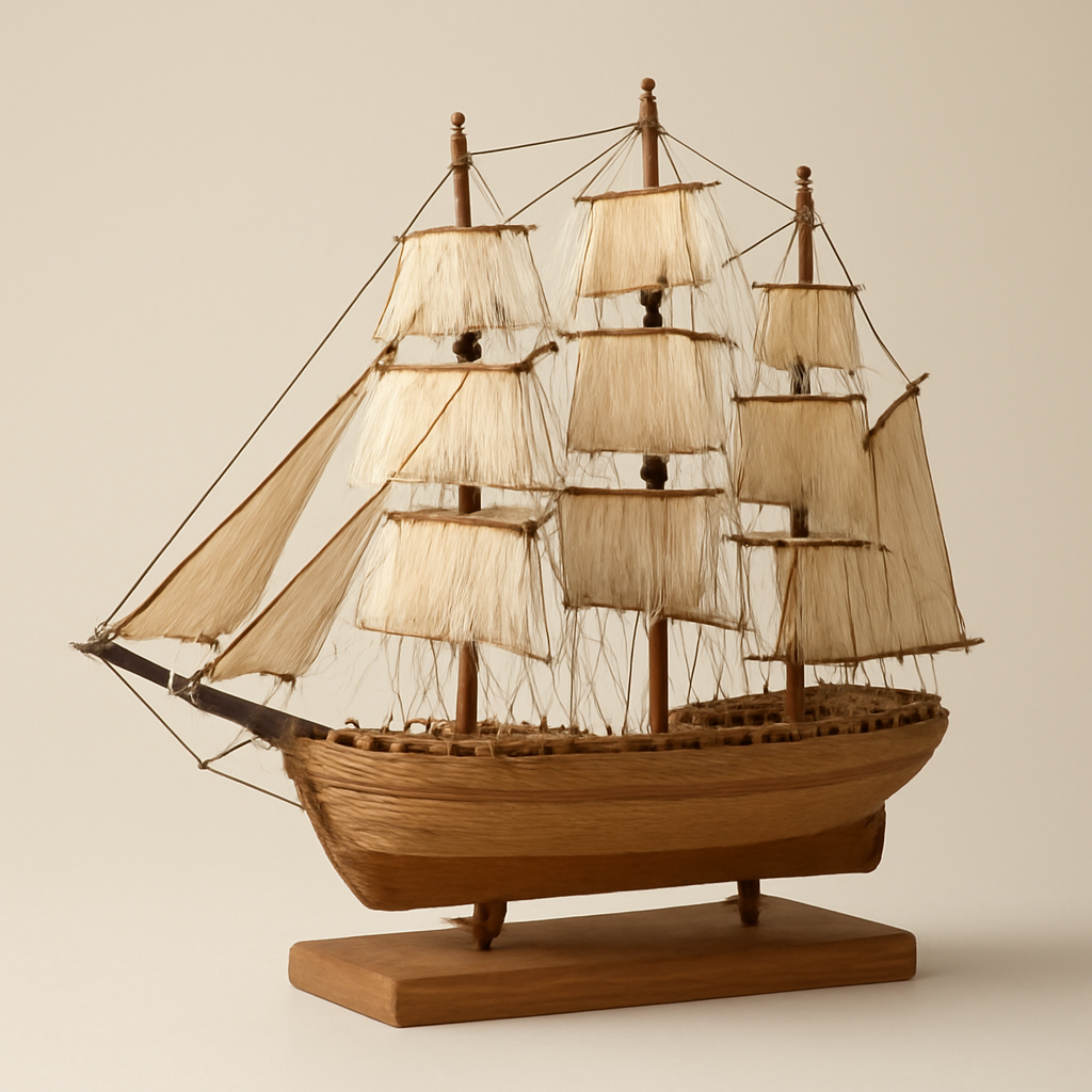 Wooden Sailing Ship Showpiece