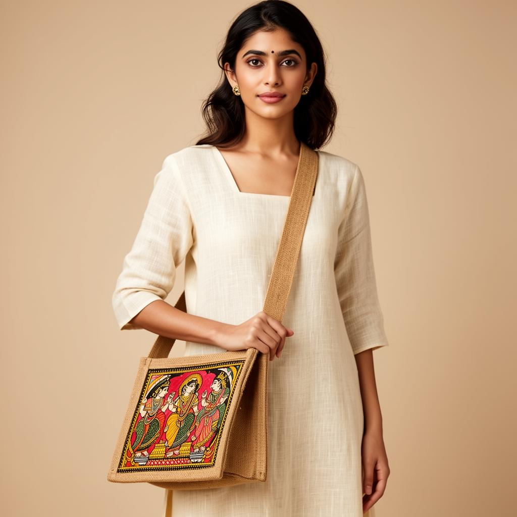 Madhubani Cross Bag styled — lifestyle shot