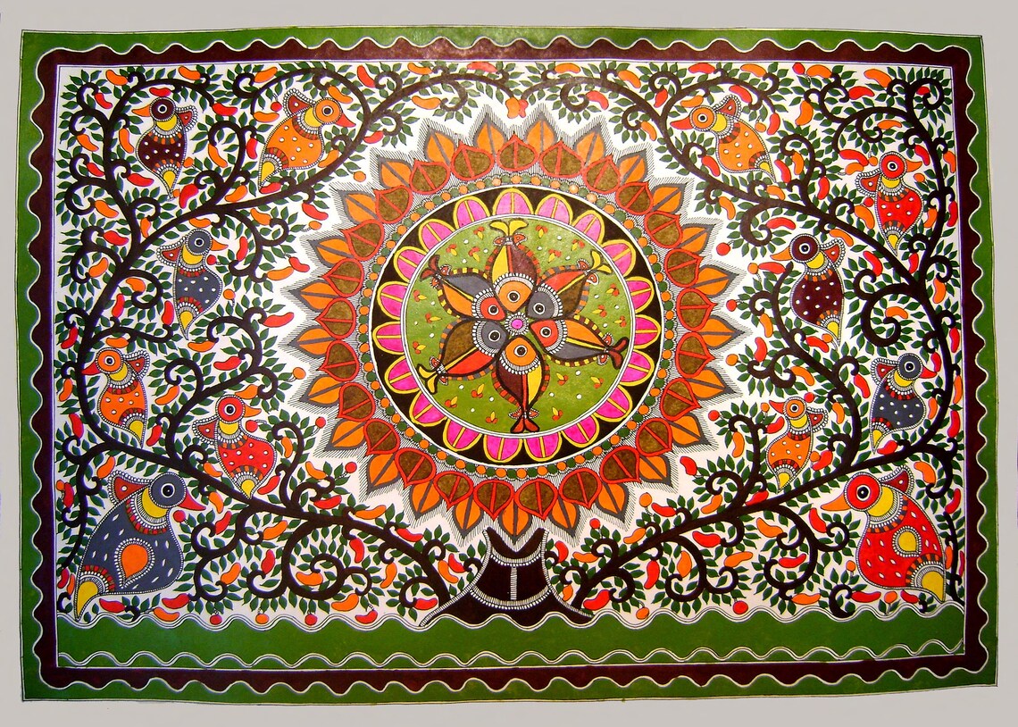 Vibrant Madhubani Painting